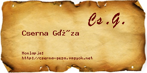 Cserna Géza névjegykártya